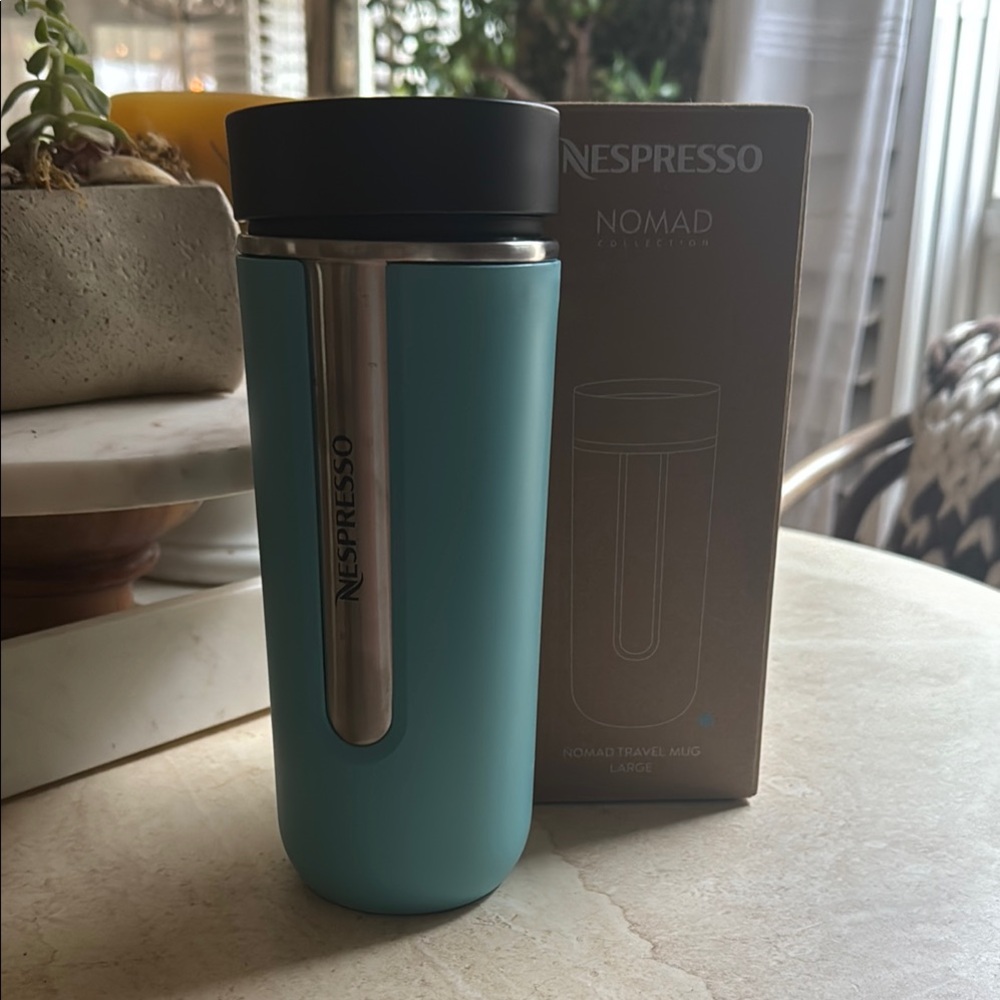 Nespresso Nomad Mug in Aqua and Black